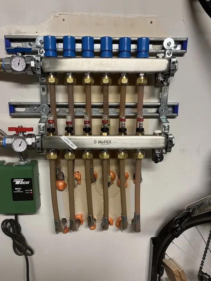 Plumber performing Gas Leak Detection at a residential property in Portville